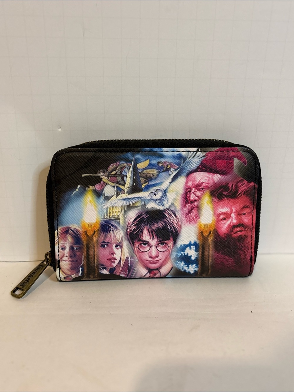 Loungefly Black Multicolor Harry Potter Character Zip Wallet